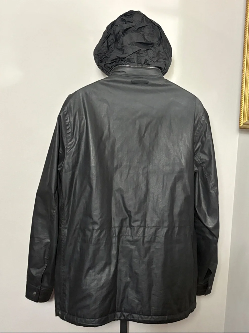 Coach Large Men's Black Waxed Cotton Military Field Jacket